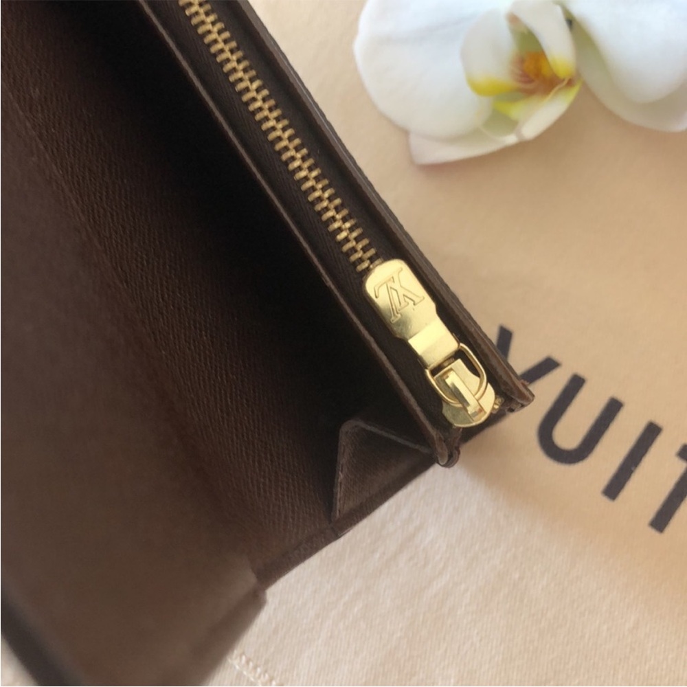 Louis Vuitton Damier Ebene Portefeuille Tresor N61736 Wallet, PRISTINE VTG 2003 - Picture 7 of 15